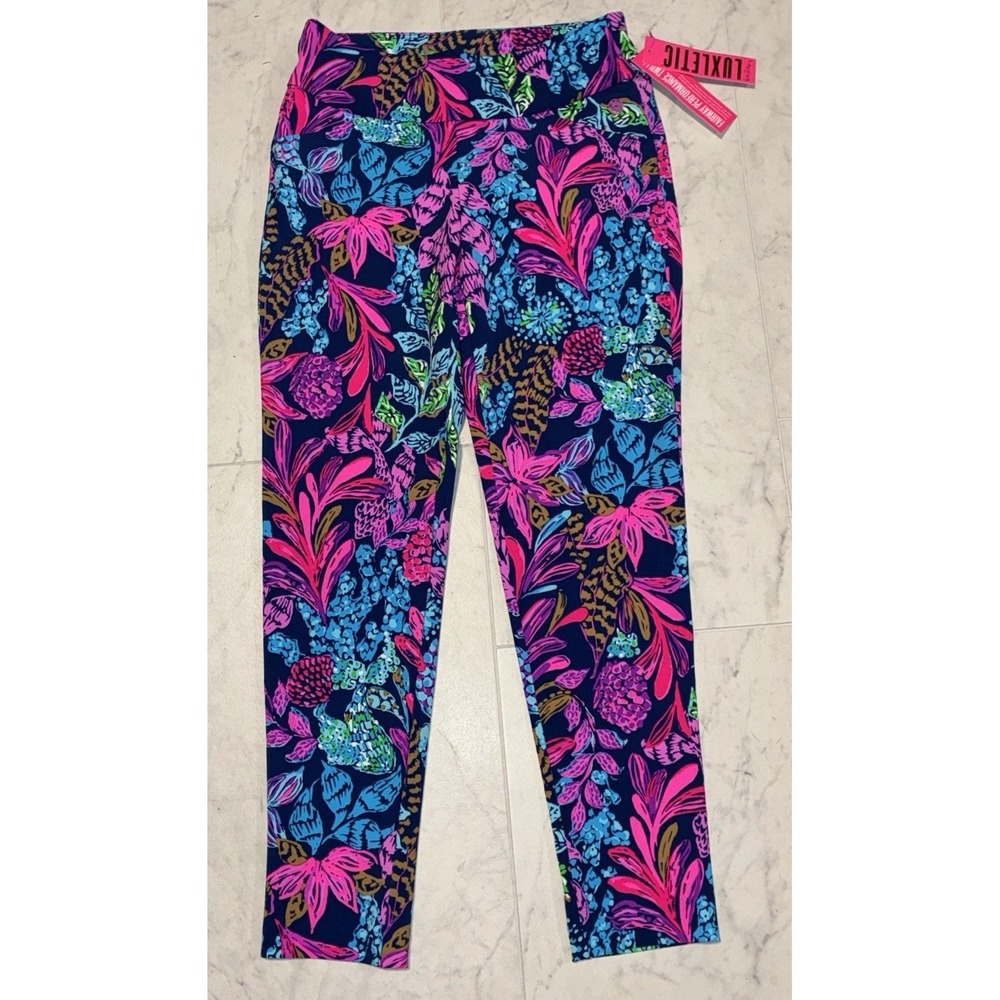 Lilly Pulitzer Luxletic 28" Corso Pant Aegean Navy Calypso Coast Golf $148 NWT